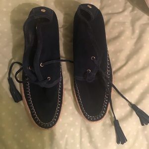 Michael Kors blue suede shoes